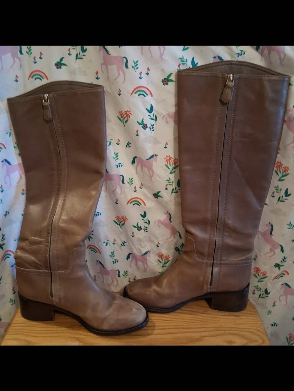 Tory Burch Fulton Grey Leather Over-the-Knee Equestrian Western Riding Boot SZ 8
